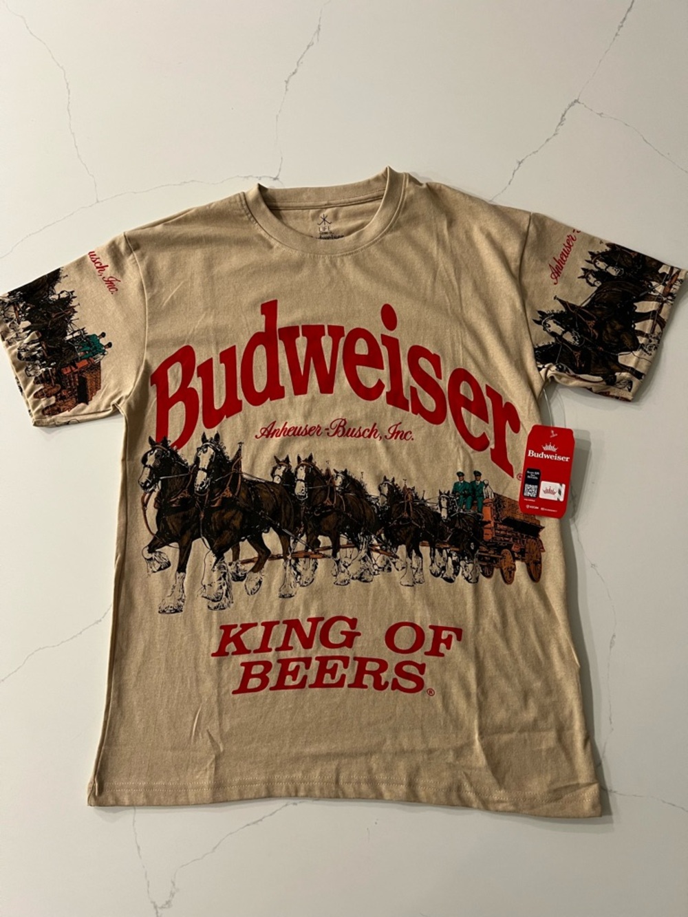NWT Budweiser Beer Bud Clydesdales Horses Classic Men's Vintage T-Shirt Size M